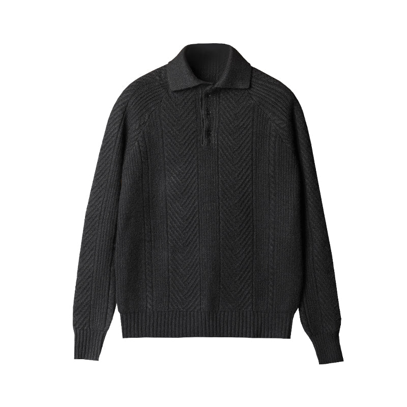 Thickened Warm Base Sweater With Lapel