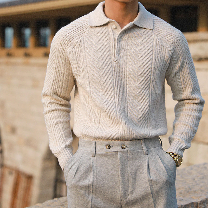 Thickened Warm Base Sweater With Lapel