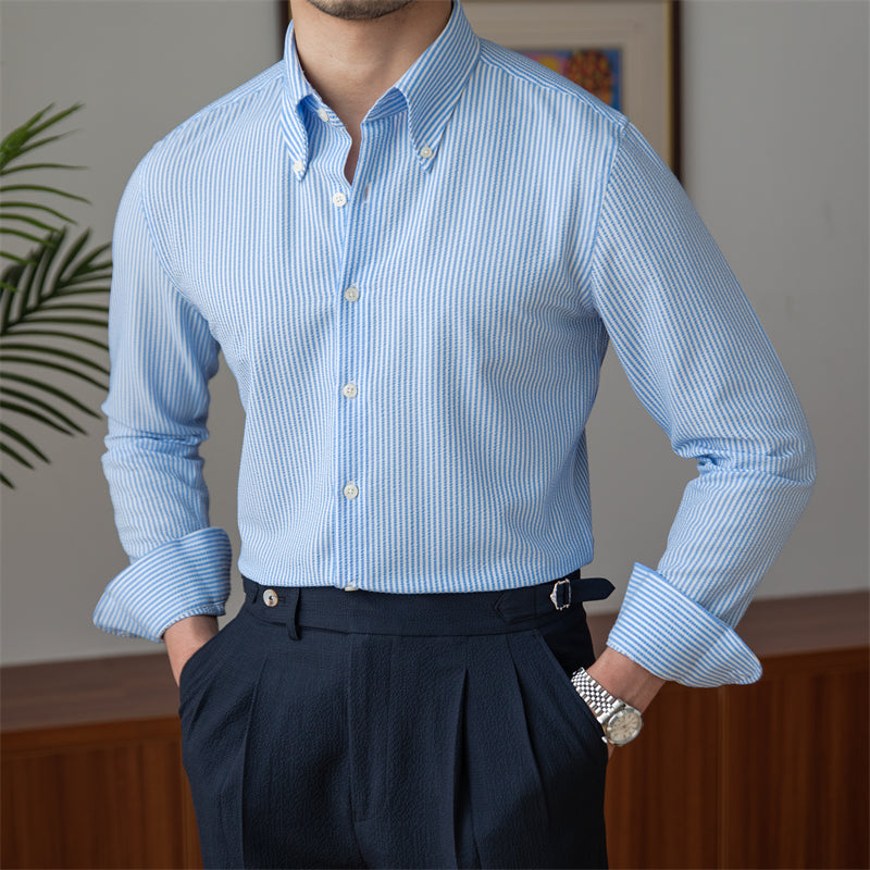 Thin Striped Long-Sleeved Shirt