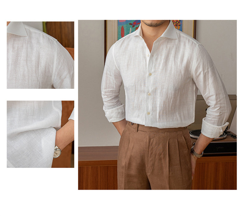 Long Sleeve Shirt Breathable Linen