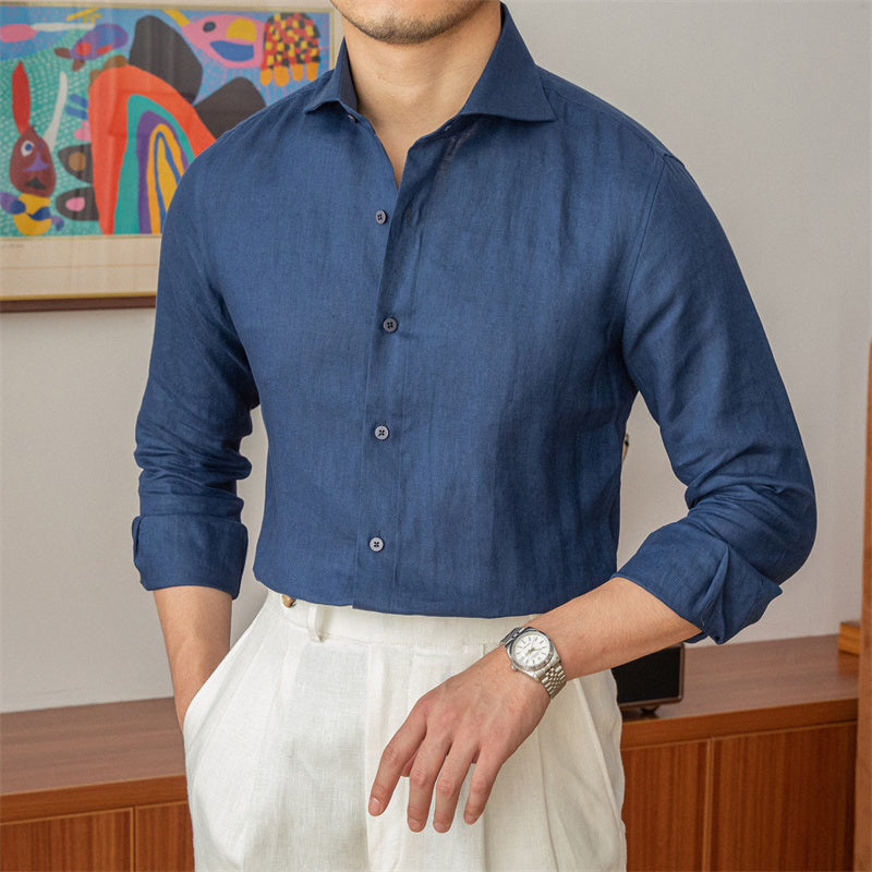 Long Sleeve Shirt Breathable Linen