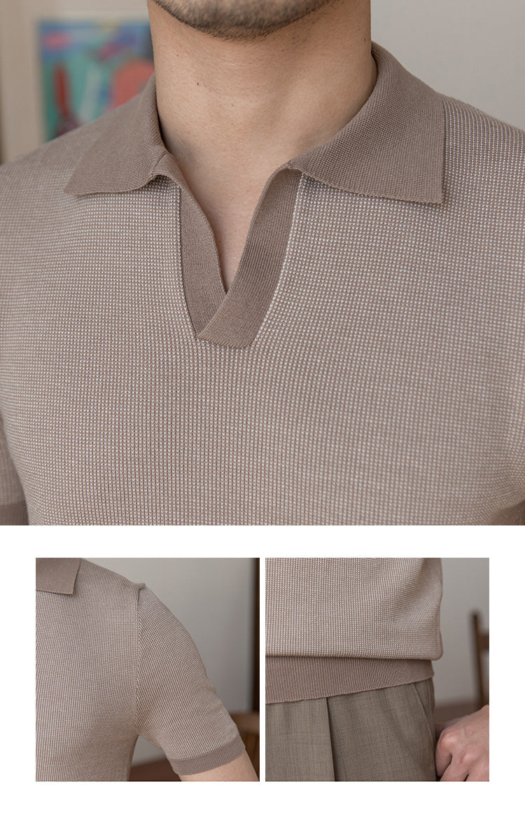 Retro Knitted Casual Lapel Top